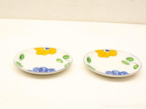Colorful hand-painted ceramic plates perfect for cheerful dining and decorative table settings.