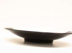 Sleek black serving dish with glossy finish, perfect for appetizers and elegant dining.