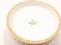 Elegant Eschenbach Bavaria porcelain dish, glossy white finish, with royal logo and artistic design.