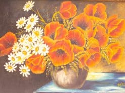 schilderij van een vaas met bloemen 21360