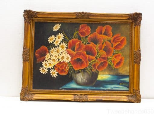 schilderij van een vaas met bloemen 21360