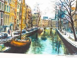 Prent van een gracht in amsterdam 2008 22154