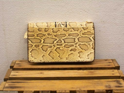 Slangenleren vintage clutch tasje  22552