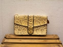 Slangenleren vintage clutch tasje  22552