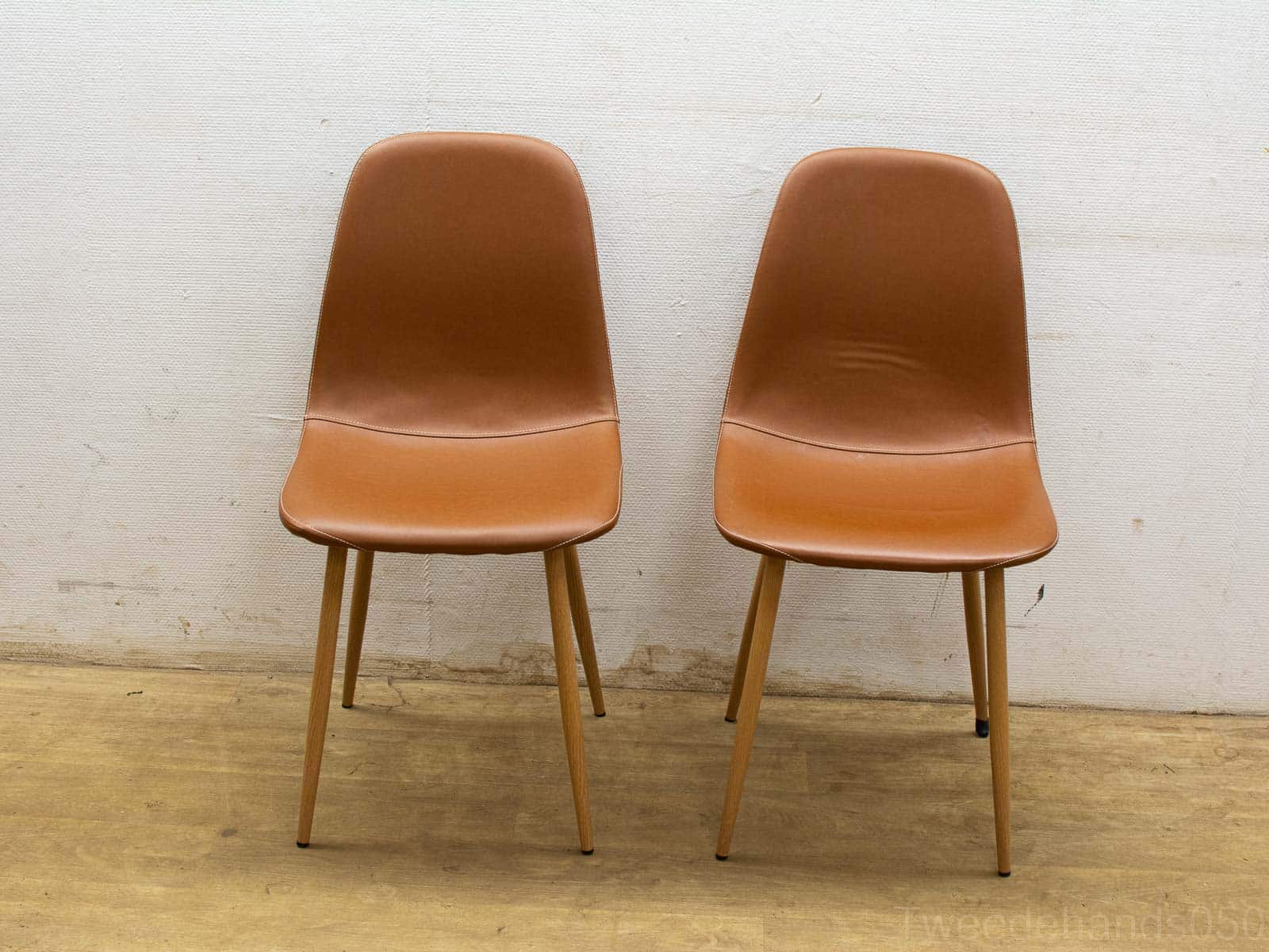 2 ikea stoelen van leer  25343