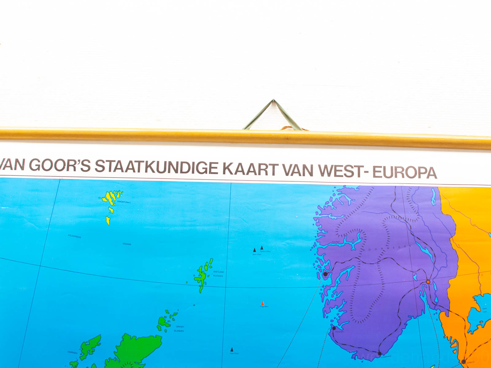 schoolplaat van Goor"s staatkundige kaart van west-europa dubbelzijdig 28133