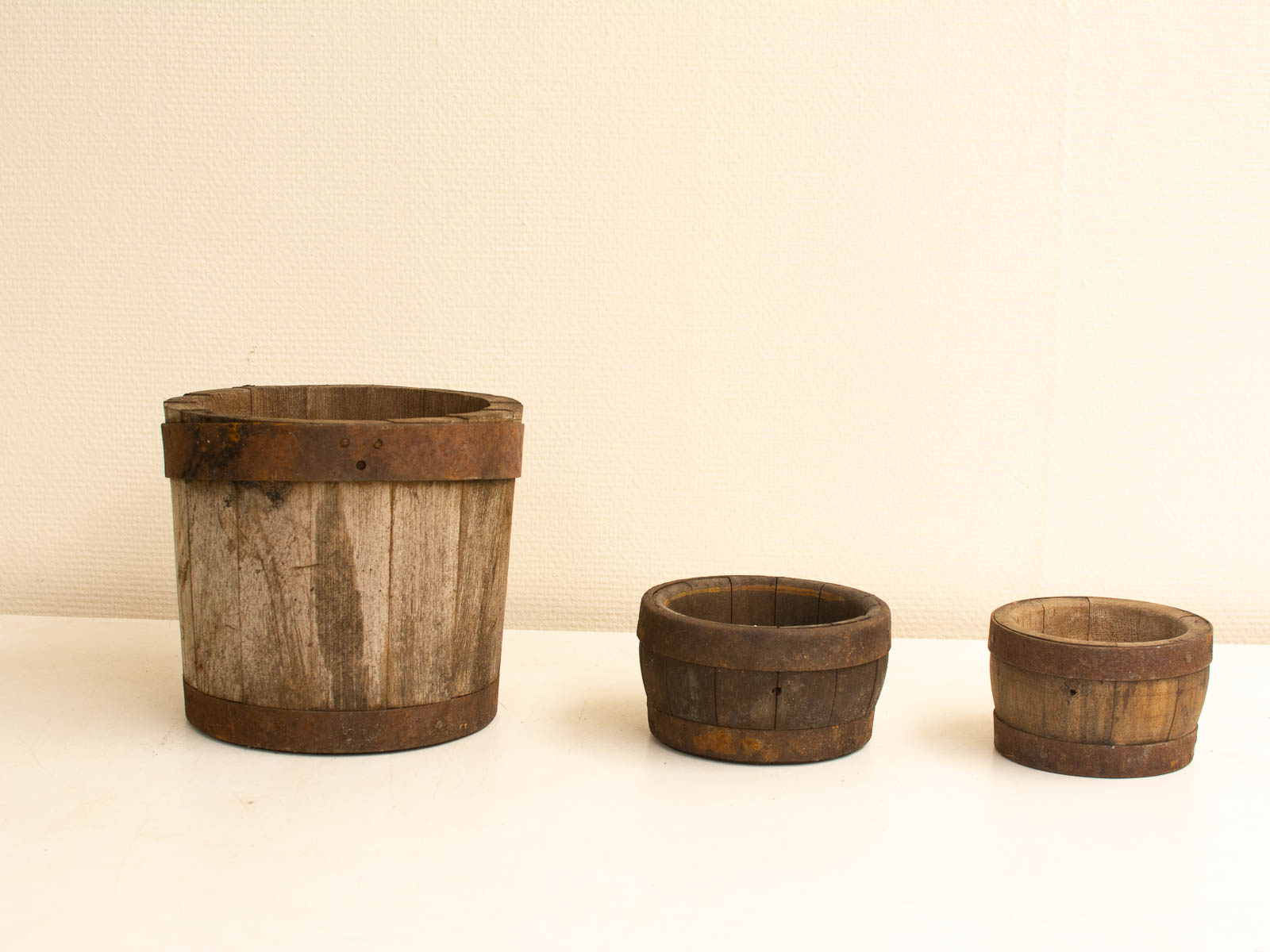 3 houten bloempotten  28986