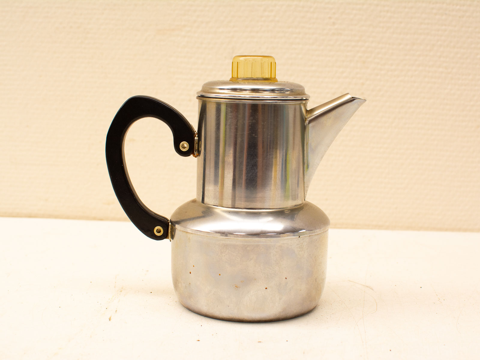 vintage chromen koffie pot  30637