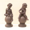 Charming bronze sculptures of playful children, embodying childhood innocence and timeless artistry.