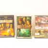 Display of three Pirates of the Caribbean DVD cases showcasing unique artwork and vibrant colors.