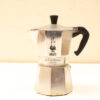 Classic vintage Bialetti moka pot for rich, aromatic Italian coffee brewing.