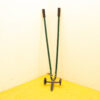 Ergonomic green and black garden shears with wheels for comfortable, efficient trimming.