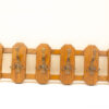 Elegant wooden coat rack with antique hooks, perfect for stylish entryways and mudrooms.
