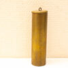Vintage brass cylinder with loop, showcasing elegant design and charming patina for collectors.