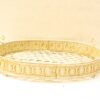 Elegant vintage oval metal tray with intricate designs, perfect for serving or display.