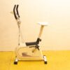 White Indoor Exercise Bike with Performance Tracker for Efficient Home Workouts