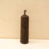 Vintage cylindrical weight with hook, showcasing character and charm for functional or decorative use.