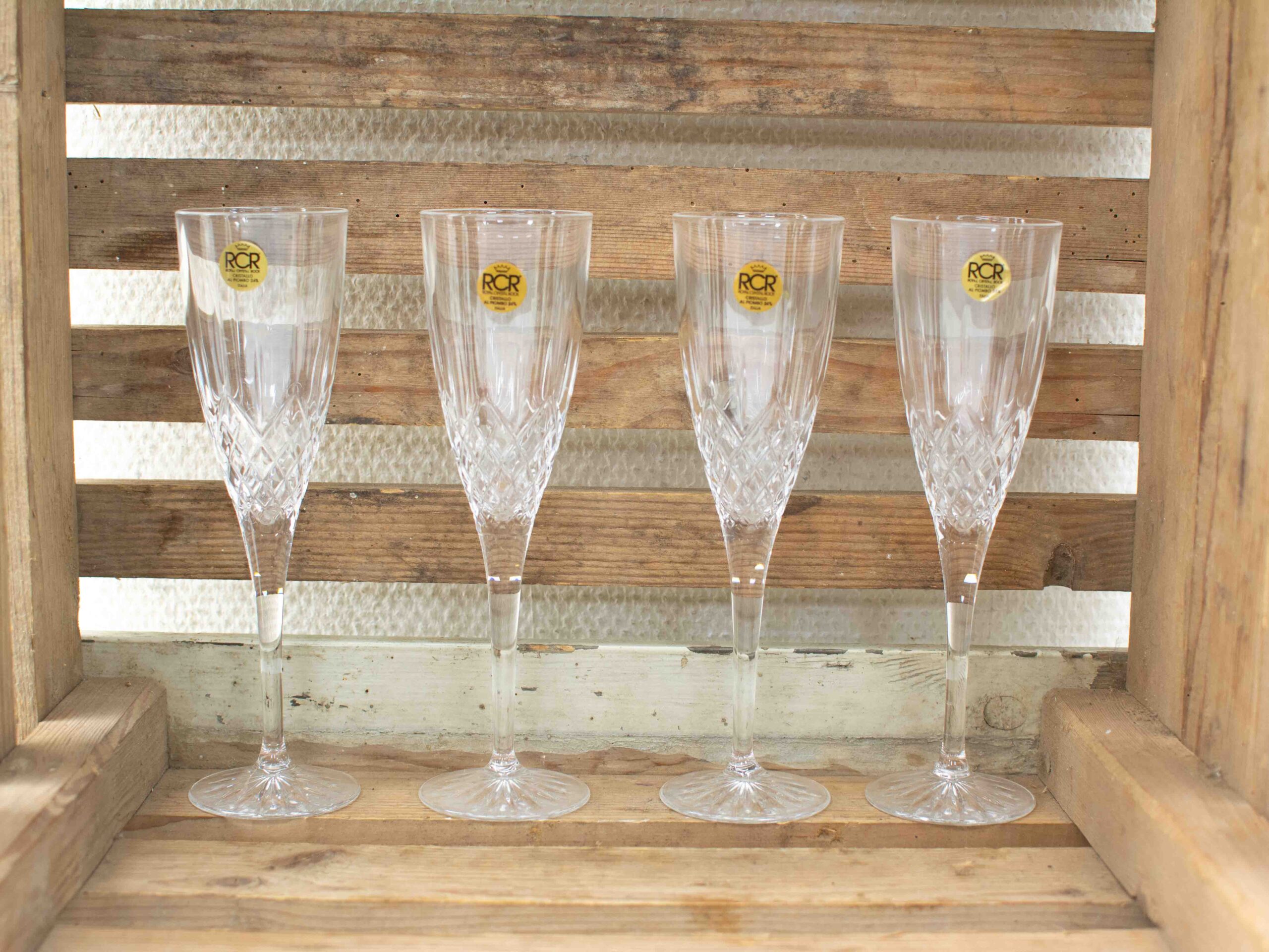 4 Cristal RCR Champagne glazen 38739