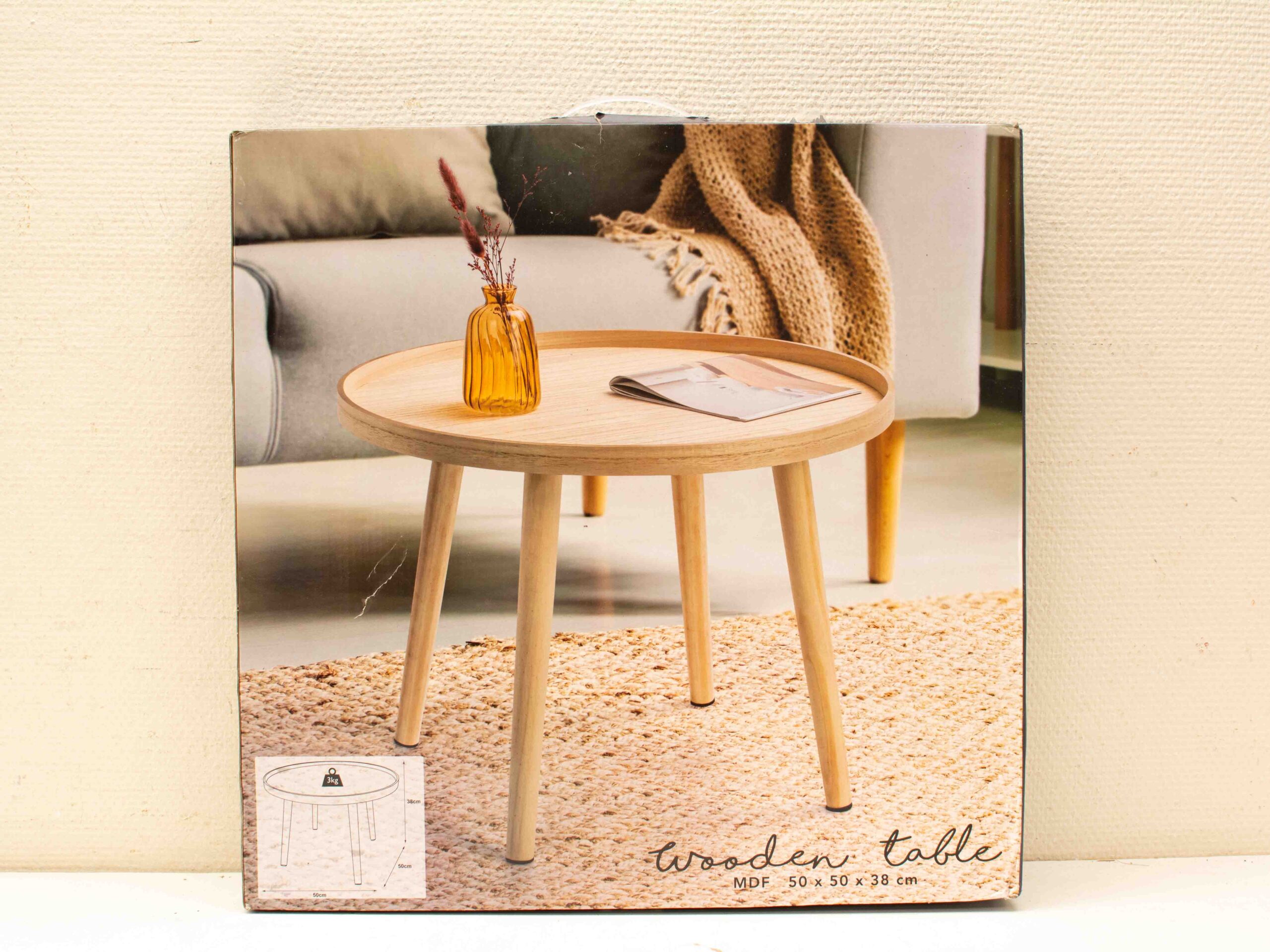 Houten Ronde Bijzettafel 38260