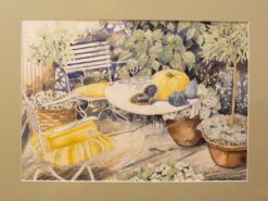 Alternative view of prent van een tuinset in de tuin 39095
