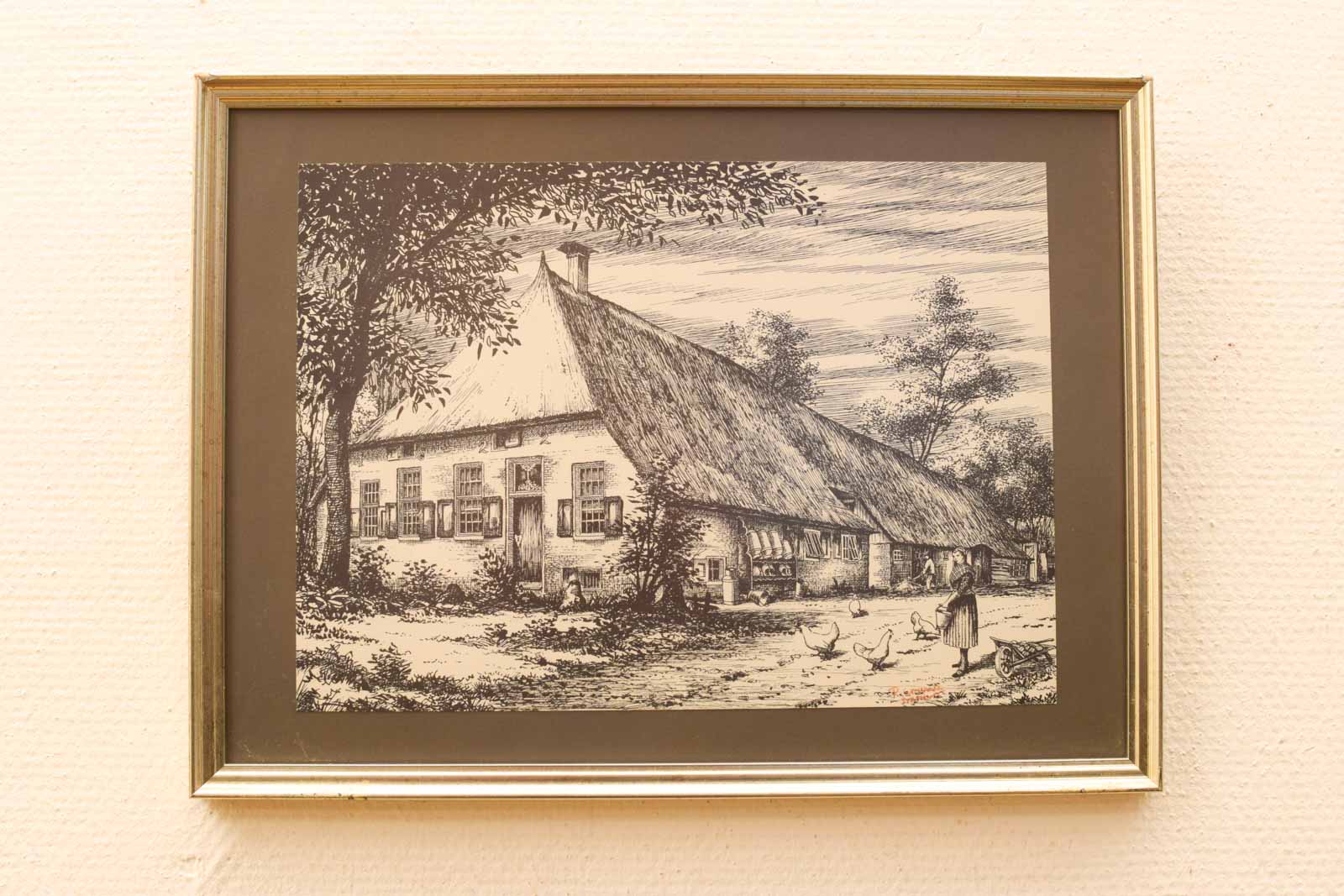 Prent van een boerderij  44500