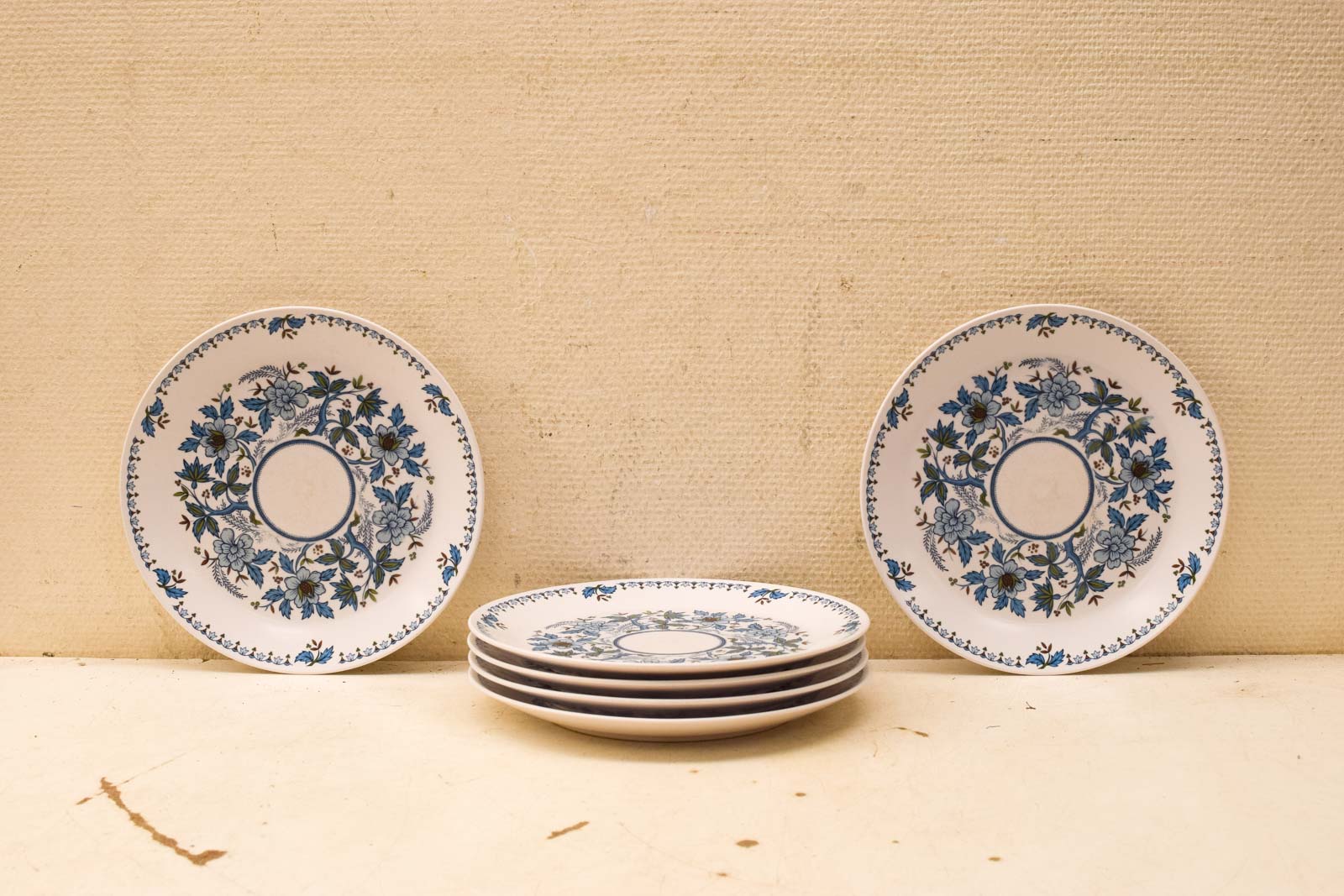 6 delig Blue Moon porseleinen borden  44979