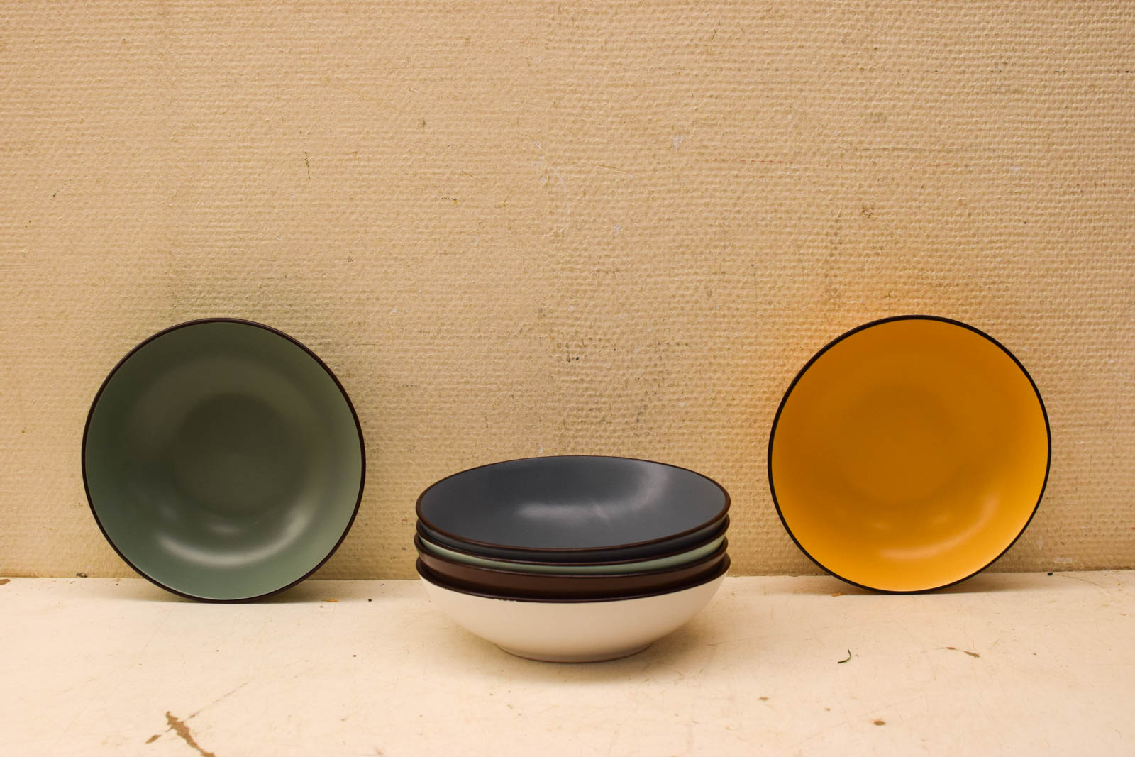 6 stuks Azur meerkleurige  diepe borden  45803