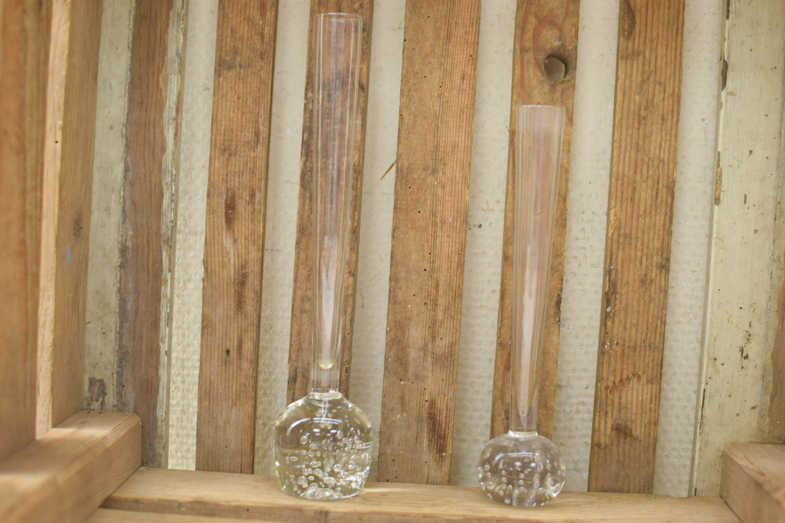 2 stuks Glazen 1 Bloems vaasje  46289