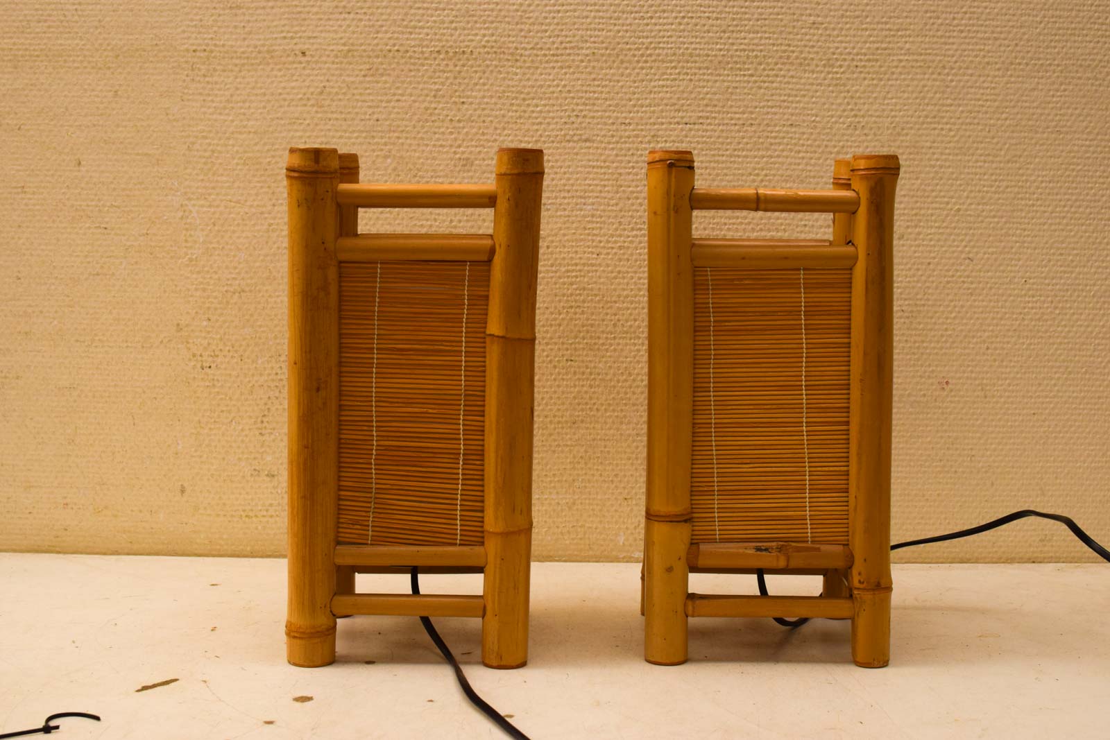 2 stuks Bamboe tafellampjes  47206