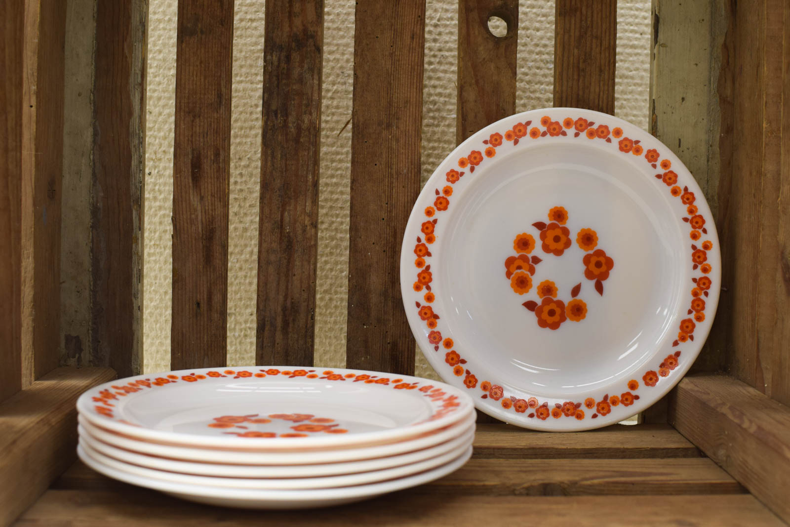 6 delig Vintage Lotus bordjes  47266