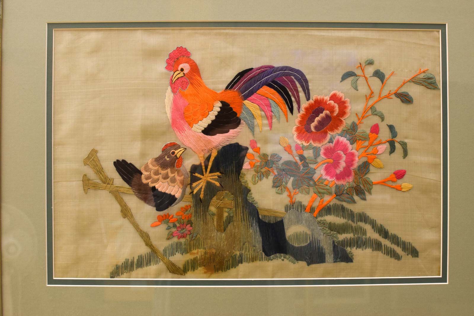 Alternative view of Ingelijste Doek van een haan en kip 47320