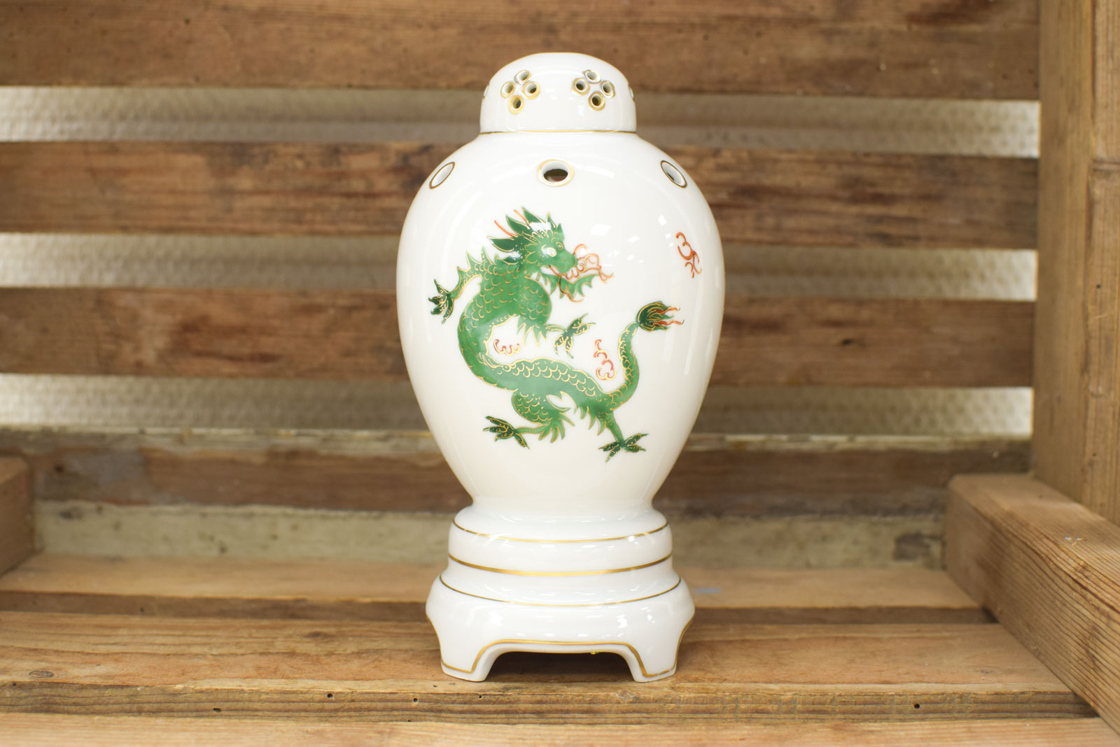porseleinen  parfum lamp met prent van een draak  47456