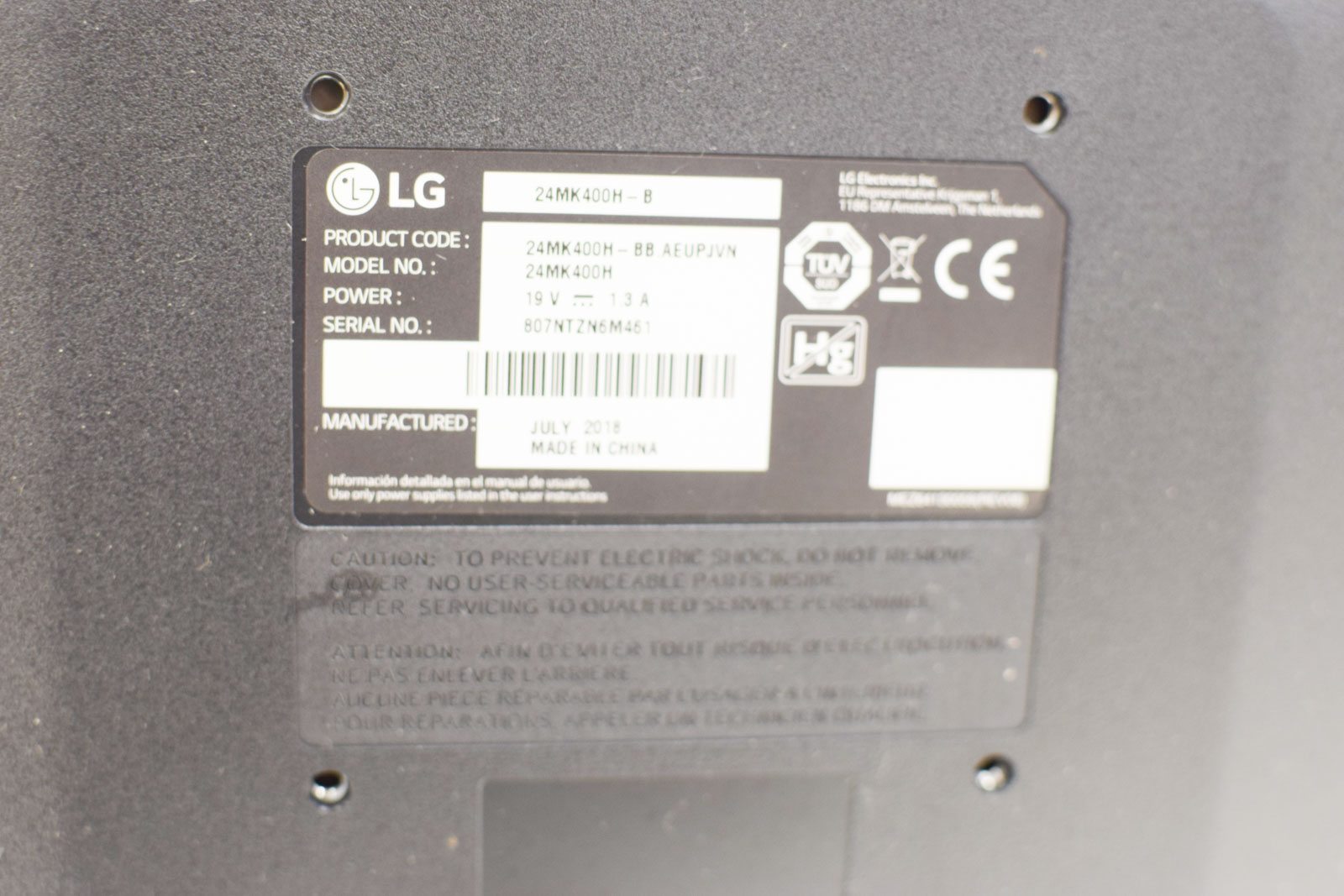 Alternative view of LG Monitor  47685