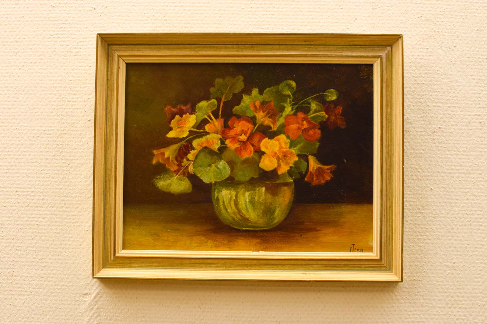 Schilderij van een vaas met bloemen  47789