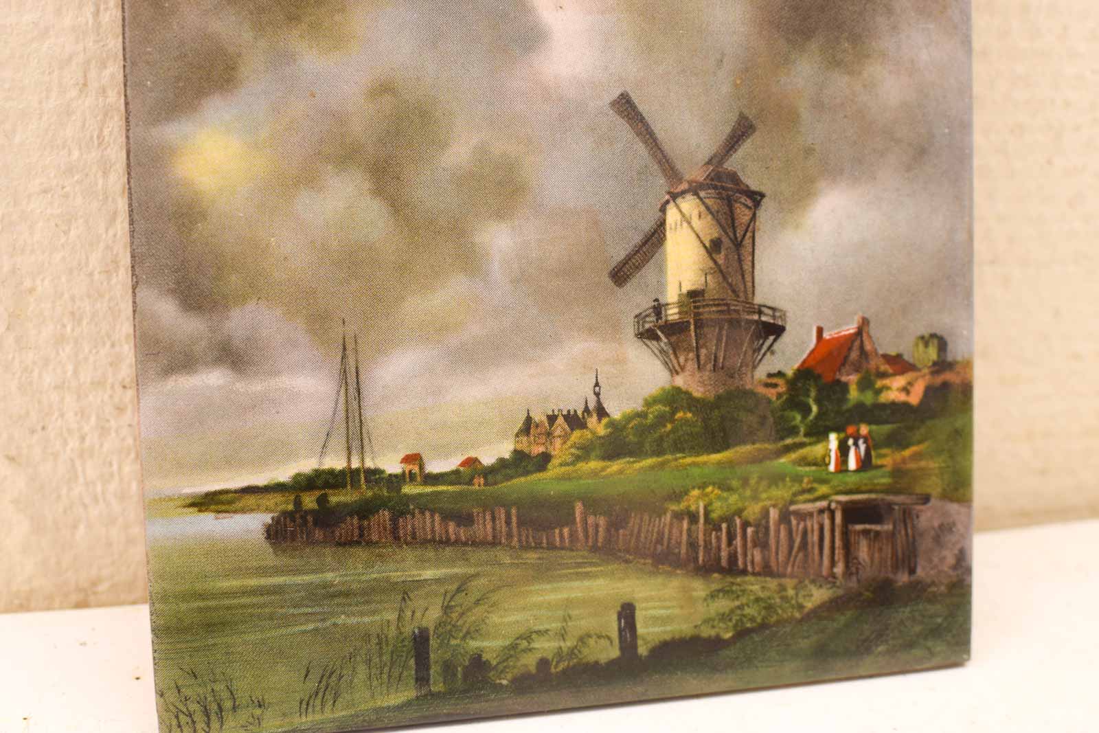 Alternative view of wandtegel met prent van een molen  47985