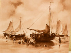 Alternative view of Wandtegel van schepen op het strand 48010