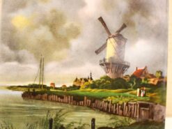 Alternative view of Wandtegel met prent van een molen 48028