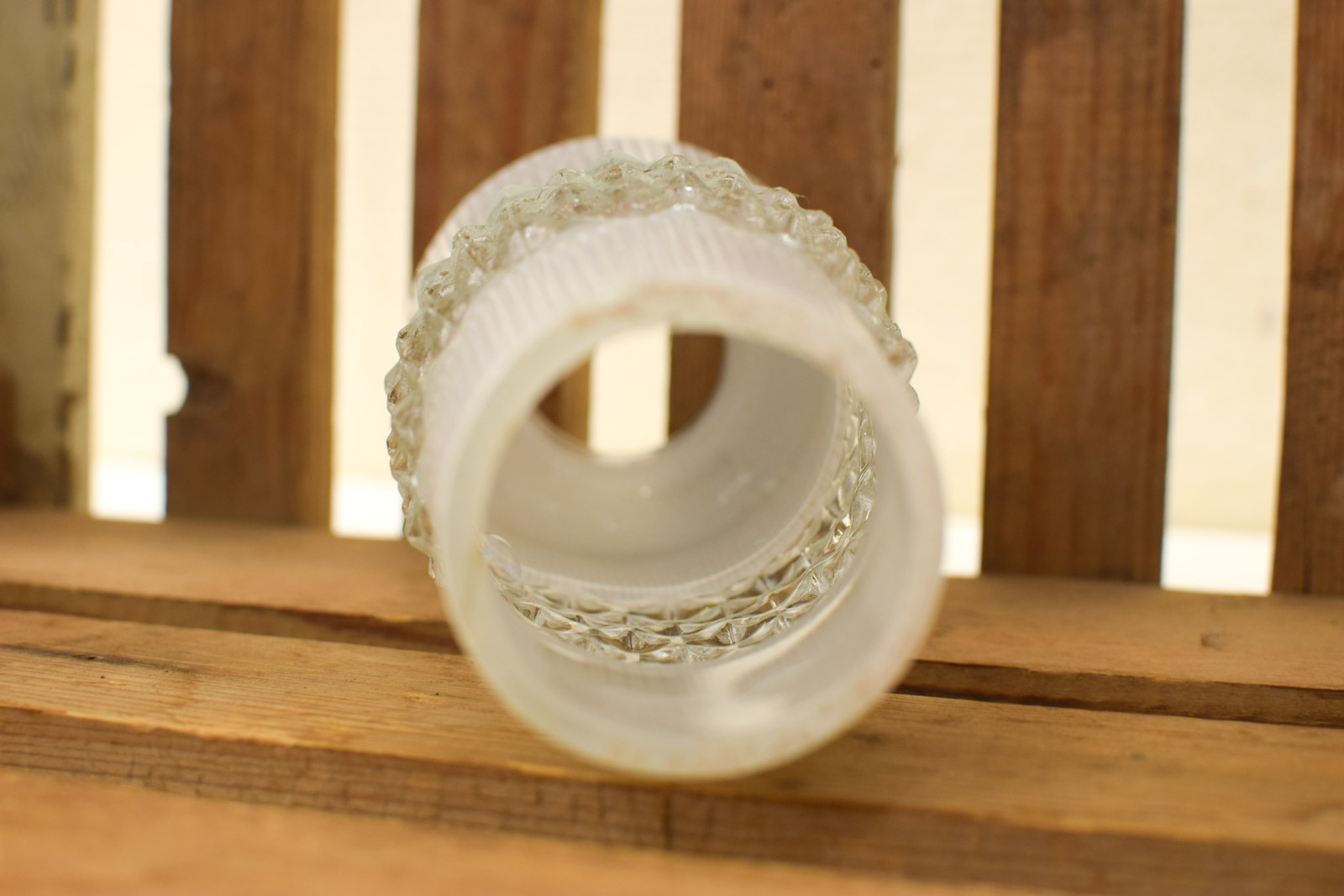 Alternative view of Vintage glazen olielamp glaasje  48053