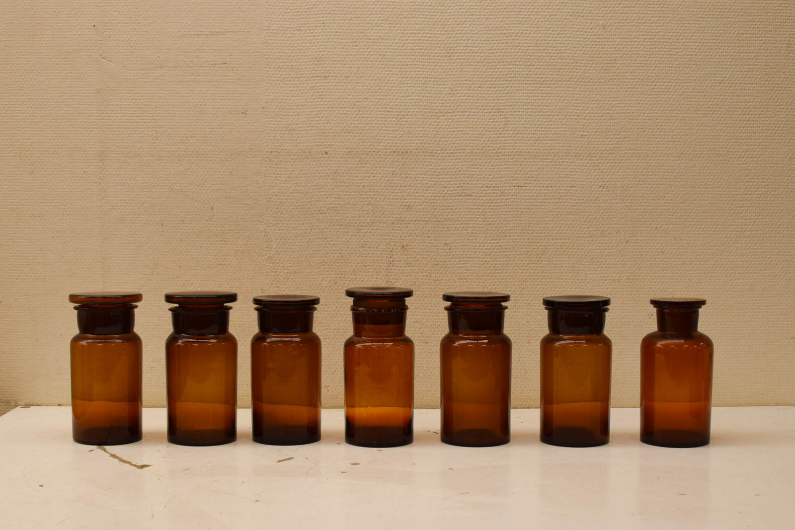 7 stuks glazen Apothekerspotten 48148
