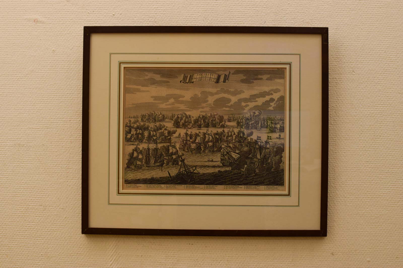 Prent van zeeslag tussen Michiel de Ruyter en de Engelsen  48183