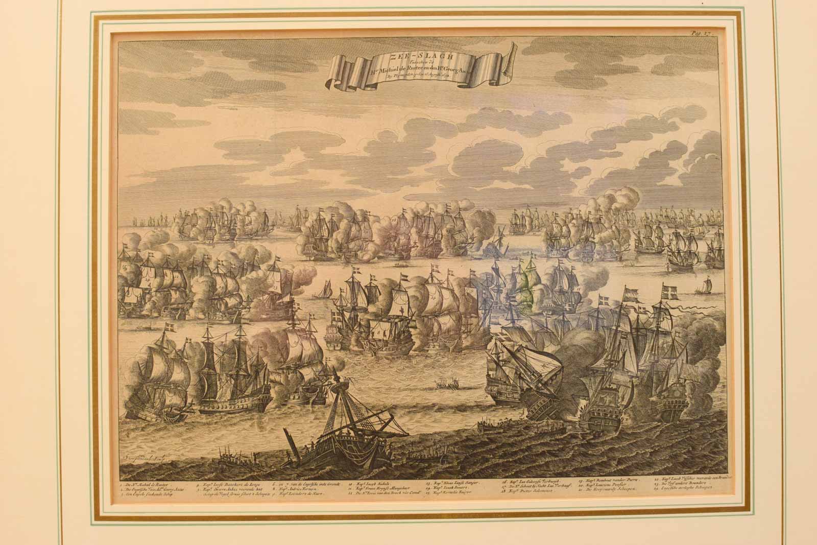 Alternative view of Prent van zeeslag tussen Michiel de Ruyter en de Engelsen  48183