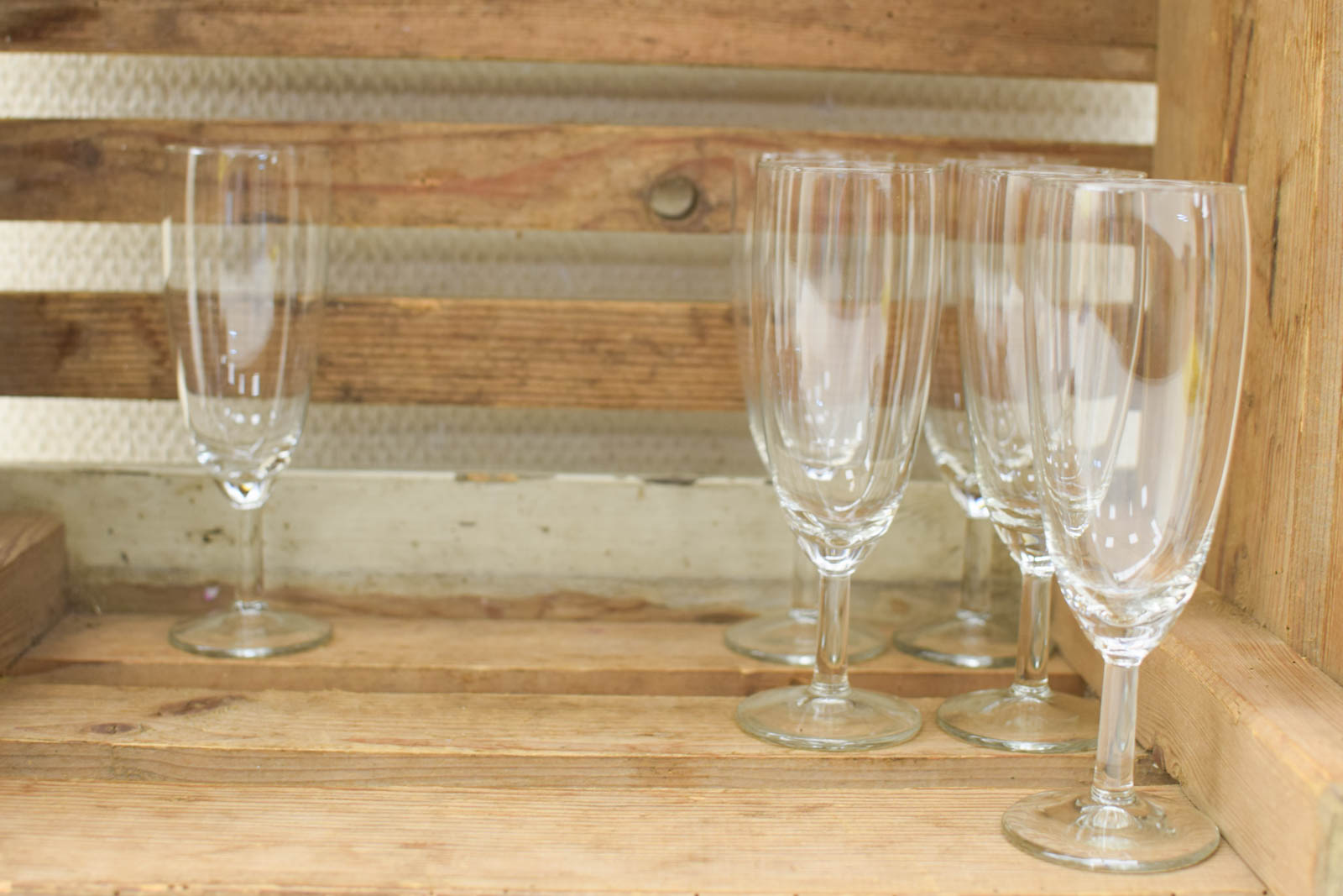6 stuks Champagne glazen op voet 48201