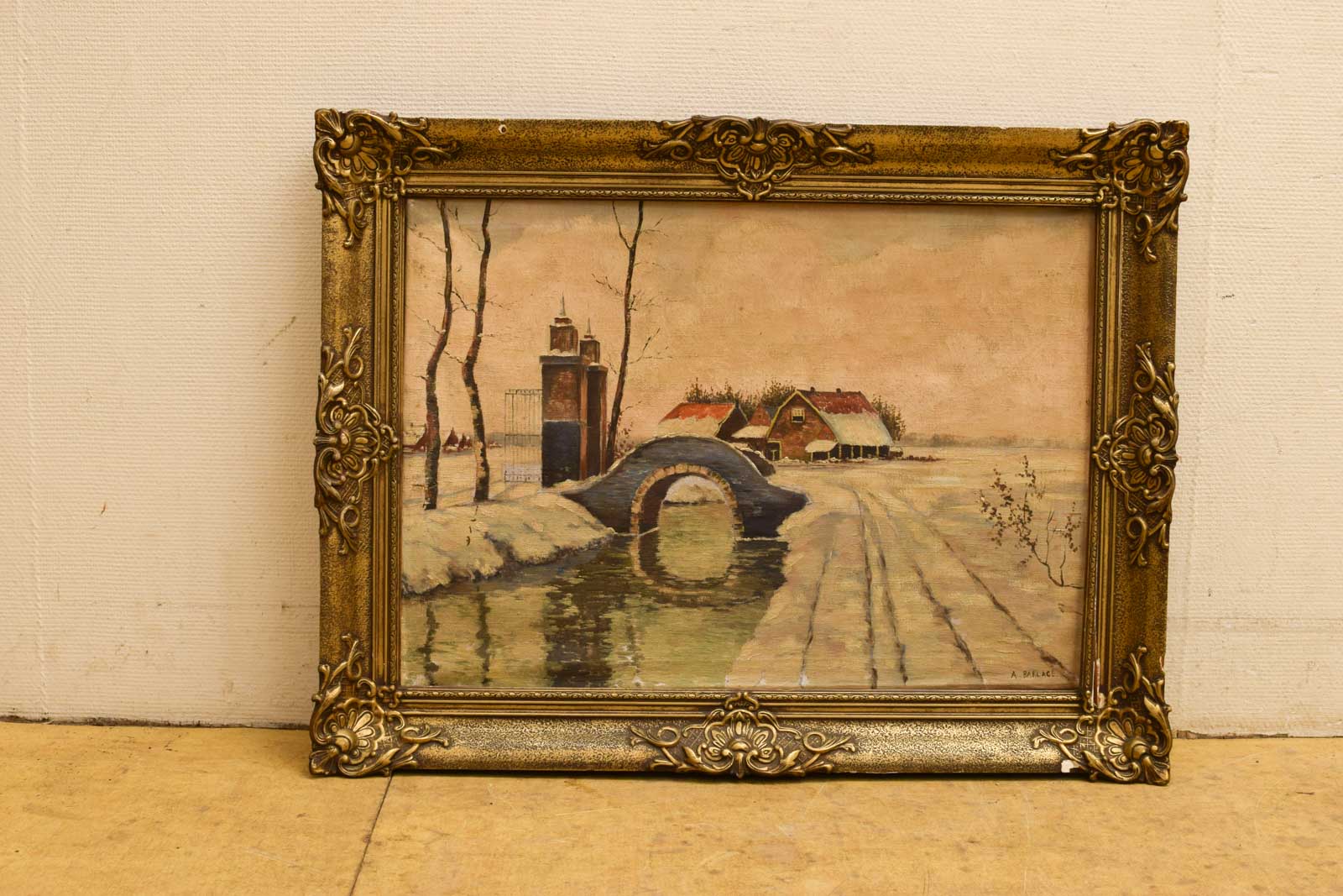 Schilderij van het platteland in de winter 48526