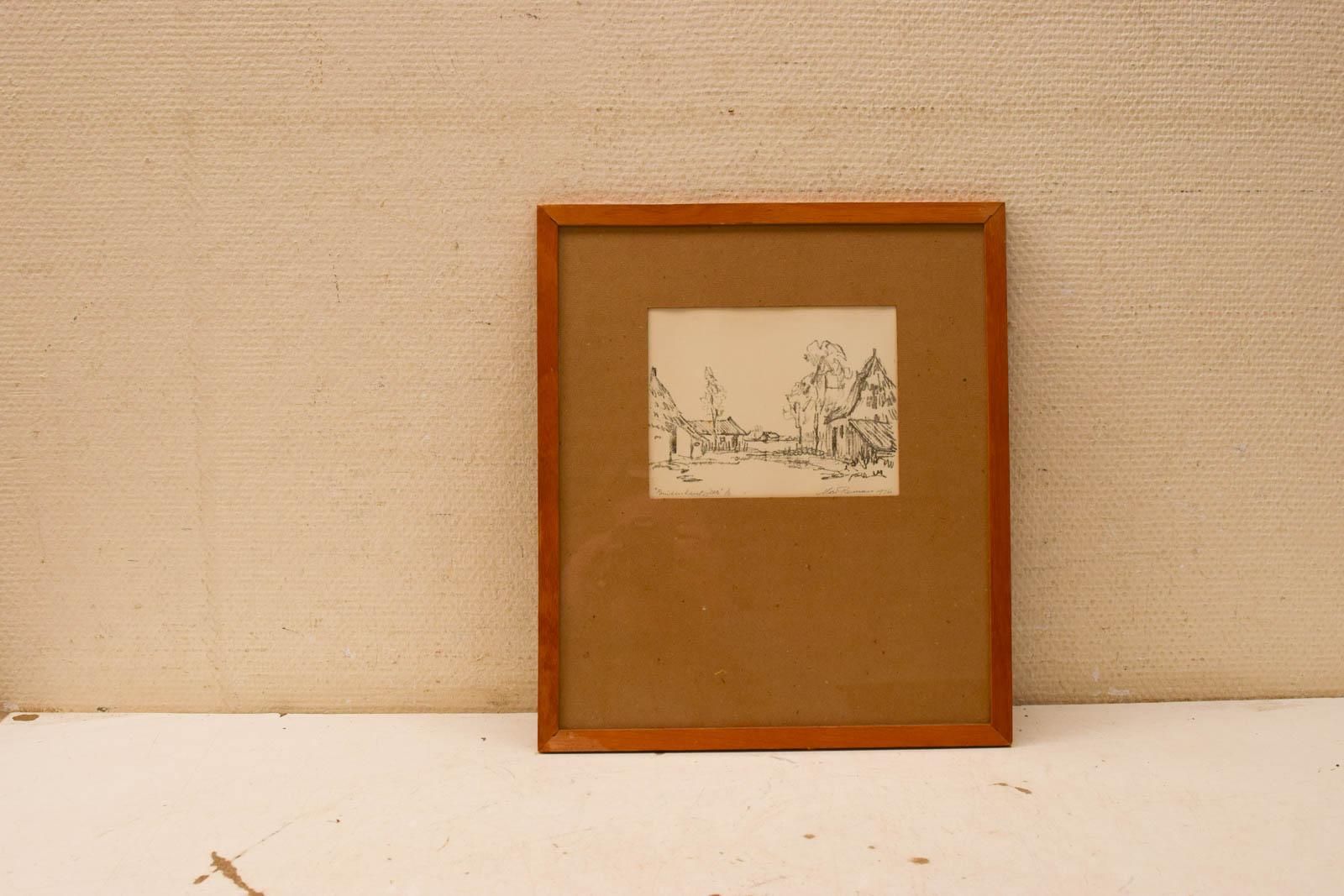 Een Ingelijste tekening / prent 48564