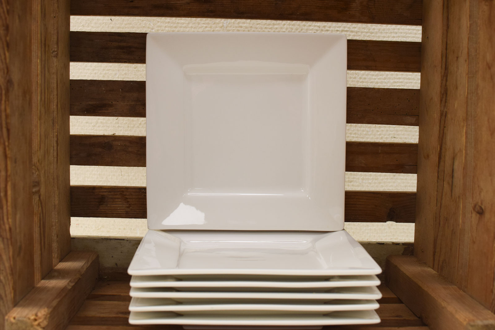 6 stuks porseleinen vierkante borden 48600