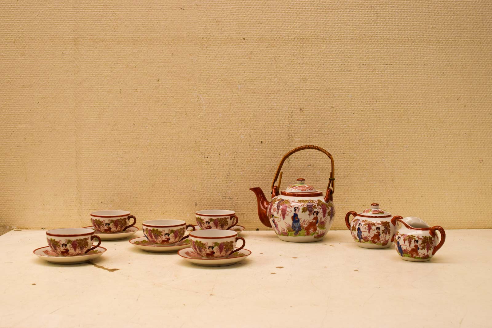 15 delig ei porseleinen theeservies servies 48668