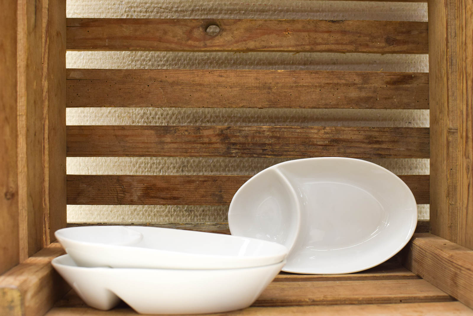 3 stuks Ovale schaal met vakje  48719