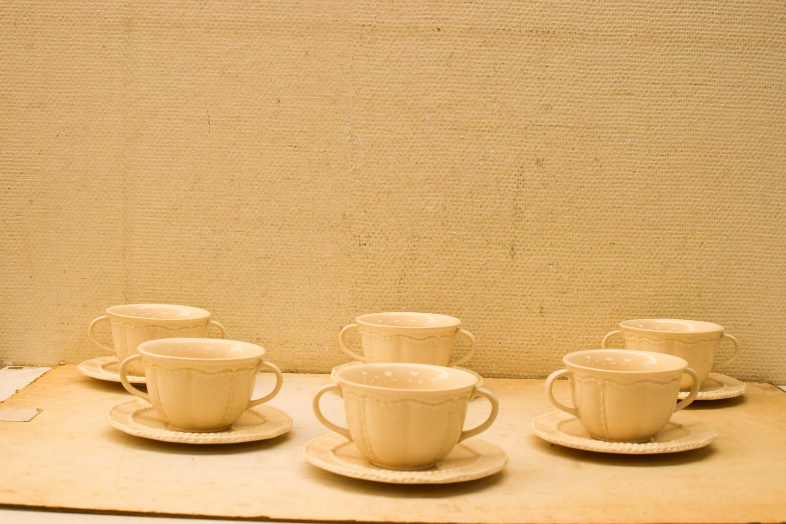 12 delig porseleinen soepkommen met schoteltje 48738