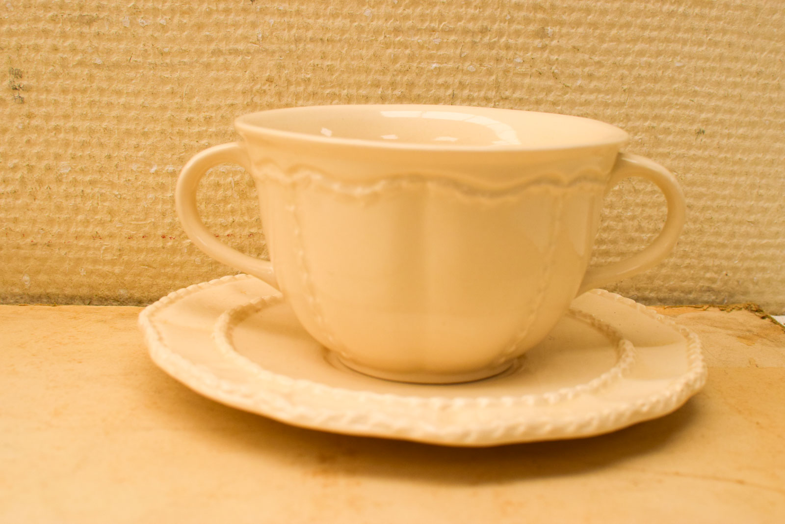 Alternative view of 12 delig porseleinen soepkommen met schoteltje 48738