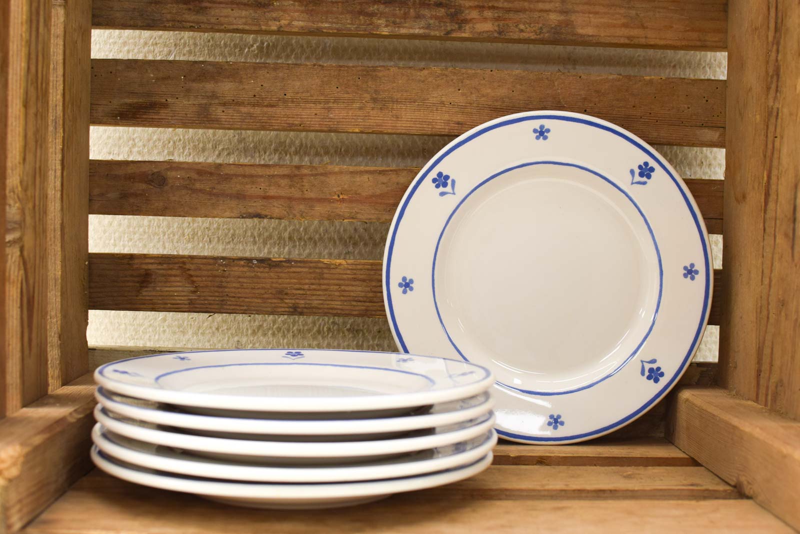 6 stuks Porseleinen platte borden  48739